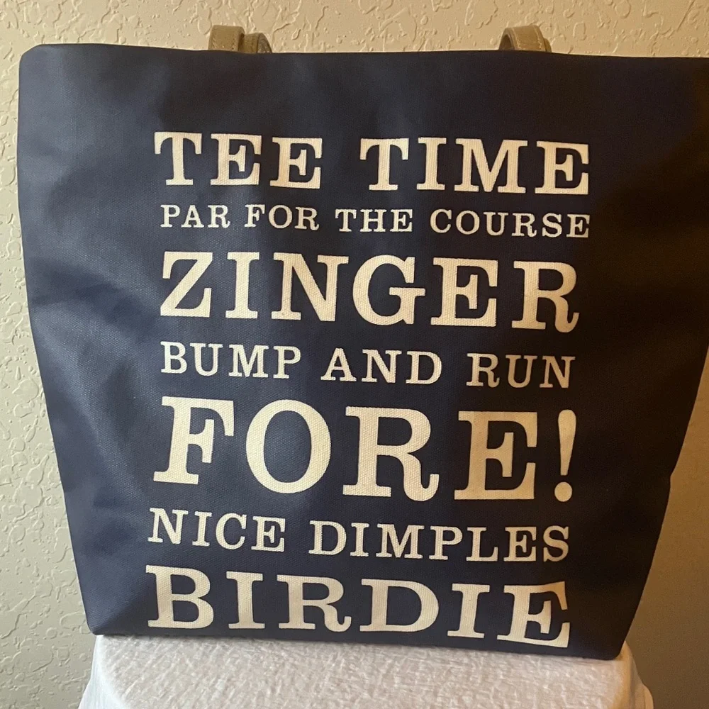 Kate Spade: Tee Time Birdie Golf Tote Bag- Storybook lining